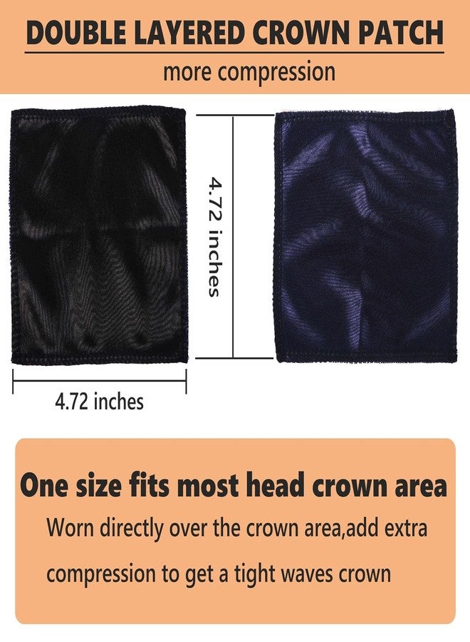 Himoswis 2 Pcs Double Layer Crown Patch for Waves,Wave Crown Patches for 360 Waves Crown Compression (Black+Navy) - Image 3